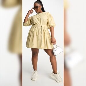 ASOS DESIGN Curve cotton drop waist mini dress with d-ring